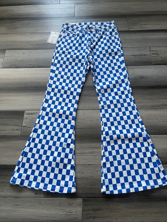 Fashion Denim - Fashion Jeans Flared Checker Denim Youths Pants Size 6